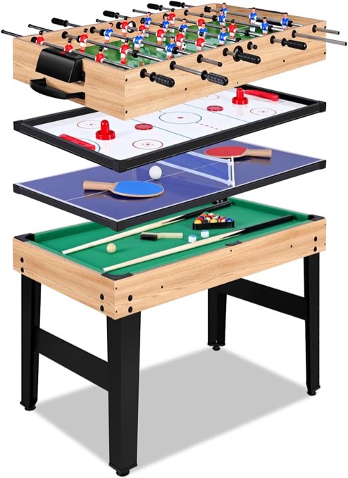 Tzumi 13-in-1 Multi Game Table for Arcade Games of Foosball Air Hockey and More