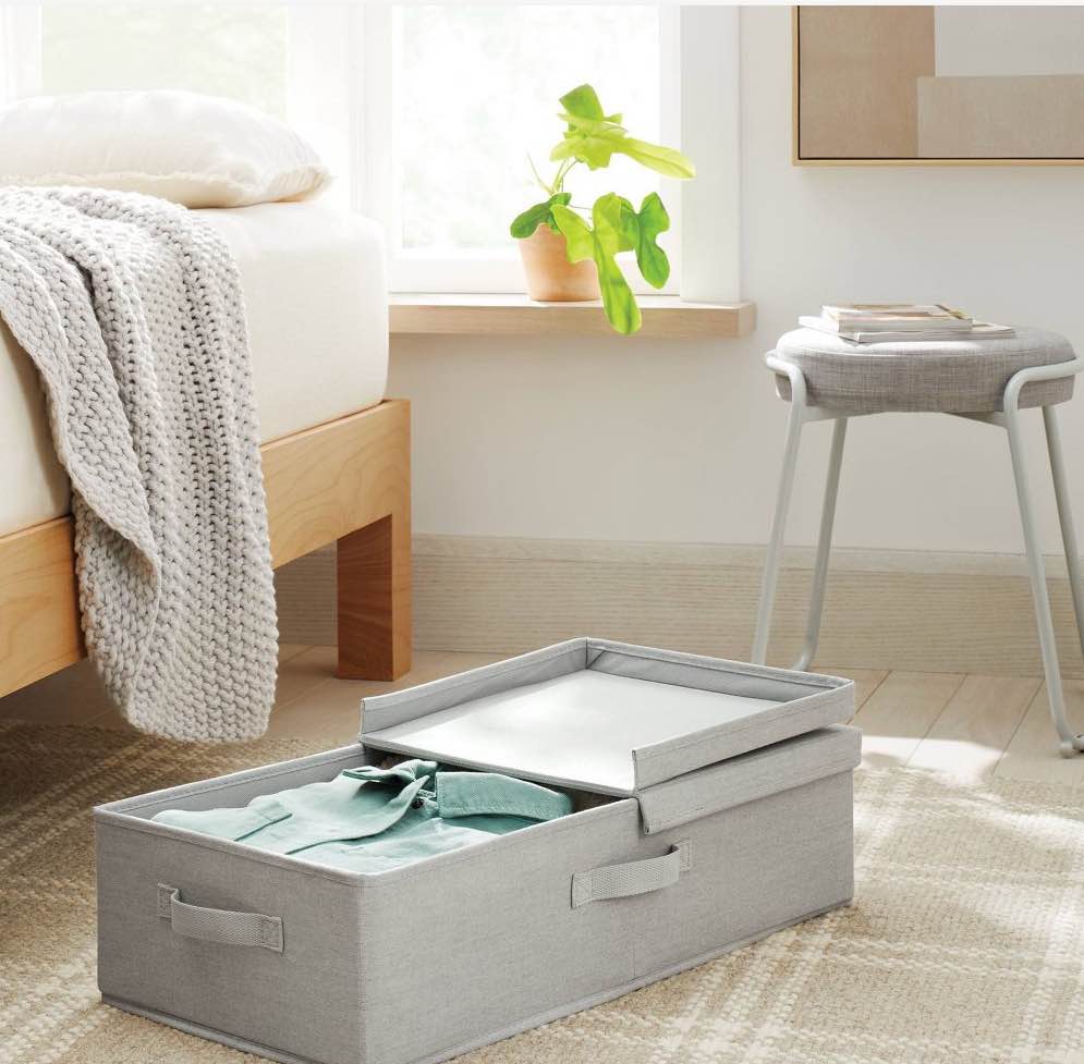 Underbed Fabric Bin with Lid Light Gray - Brightroom™
