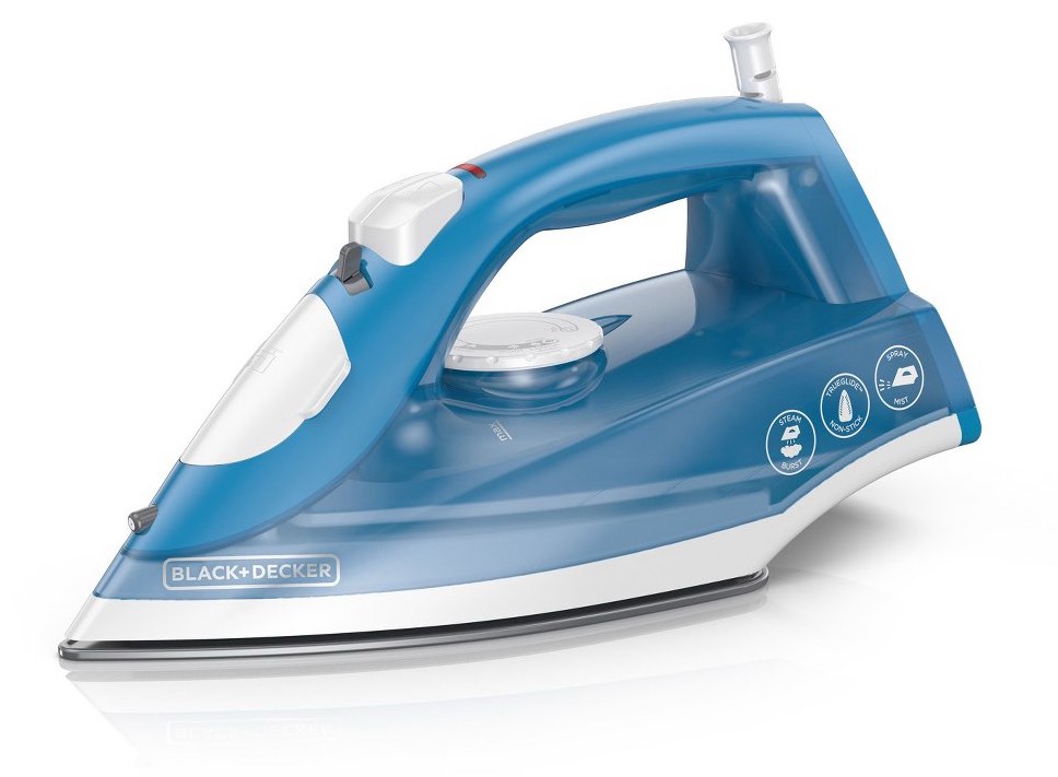 BLACK+DECKER Steam Iron: Nonstick Soleplate, Variable Steam, 1200W, Pivoting Cord, 2-Year Warranty, 8ft Cord Length