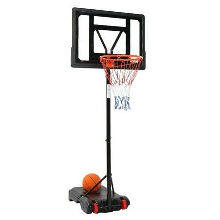 Ktaxon 6.5-8ft Basketball Hoop System 33in Portable Basketball Goals with Basketball and Pump Indoor Outdoor