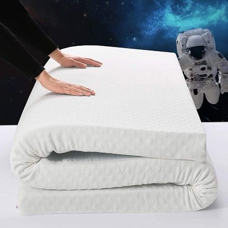MERITLIFE 3 Inch Memory Foam Mattress Topper Cool Gel Infused Foam Bed Topper Mattress Pad CertiPUR-US Certified Relieve Back Pain & Pressure Relief