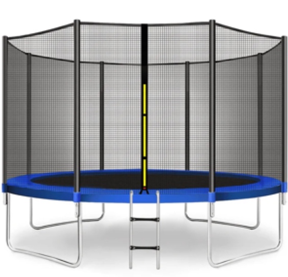 Doufit 10FT Trampoline Jump Recreational Backyard Trampolines Weight Capacity 600LBS with Safe Enclosure Net for 3-4 Kids Adults Indoor Outdoor