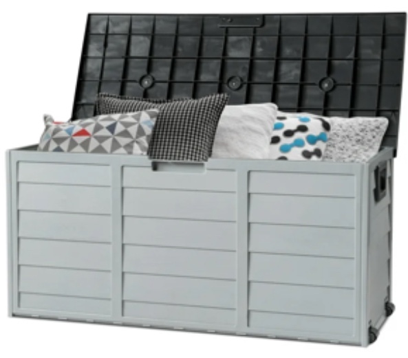 Ktaxon 75gal Outdoor Garden Resin Storage Deck Box Tools Black