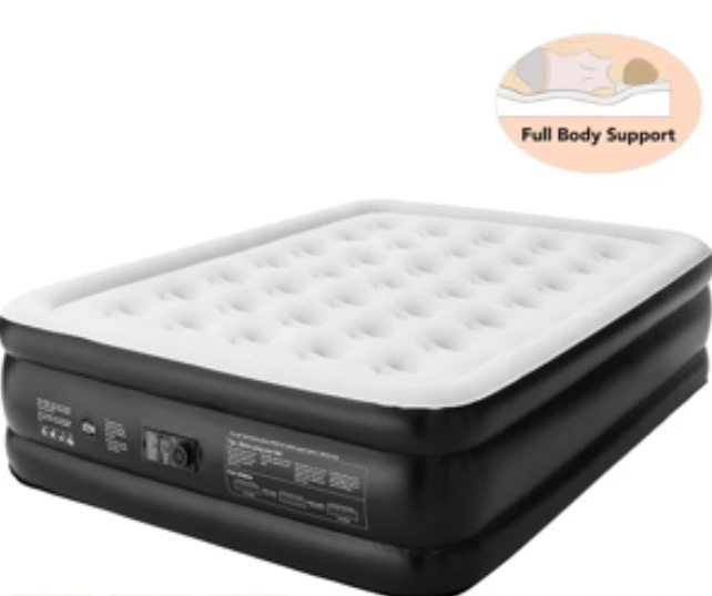 Ophanie Air Mattress with Built in Pump, Elevated Quick Inflation/Deflation Inflatable Beds, High Durability Blow Up Mattresses for Camping, Indoor Colchon, Guests Air Bed, Black