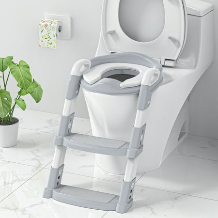 Potty Training Seat Toddler Step Stool 2 in 1 Potty Training Toilet for Kids Baby Seat with Splash Guard and Anti-Slip Pad for Boys Girls Potty