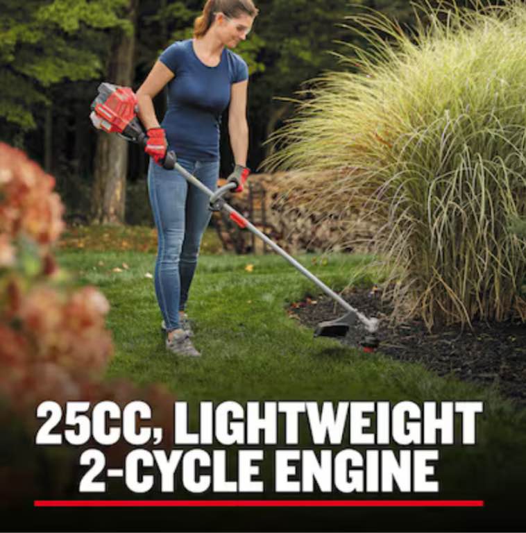 CRAFTSMAN WS2200 25-cc 2-cycle 17-in Straight Shaft Attachment Capable Gas String Trimmer