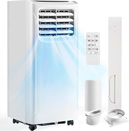 Auseo 5000BTU (8000 BTU ASHRAE) Portable Air Conditioner, Dehumidifier, Fan, 3 in 1 AC with 24-Hour Timer