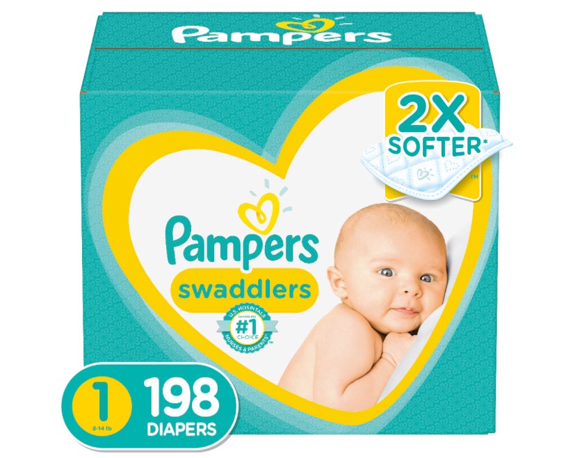 Pampers Swaddlers Diapers size 1, 198 diapers
