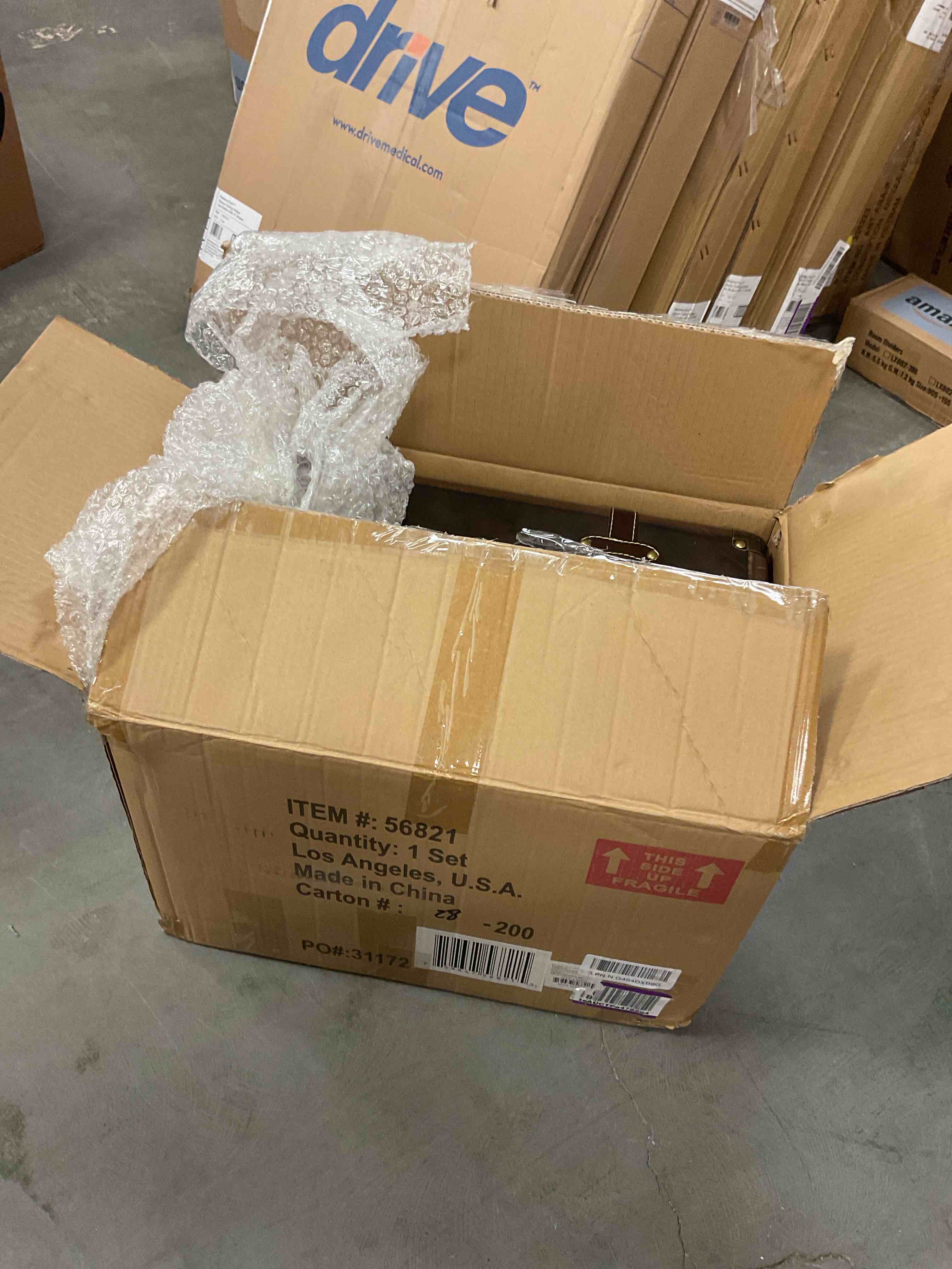 Deco 79 Wood Nesting Upholstered Trunk with Vintage Accents and Studs, Set of 3 18", 16", 13"W, Brown