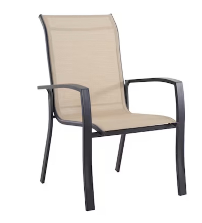 Style Selections Pelham Bay Stackable Black Steel Frame Stationary Dining Chair