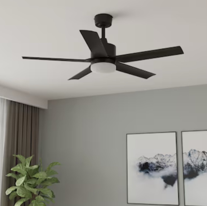 Harbor Breeze Reidsport 44-in Matte black Color-changing Integrated LED Indoor/Outdoor
