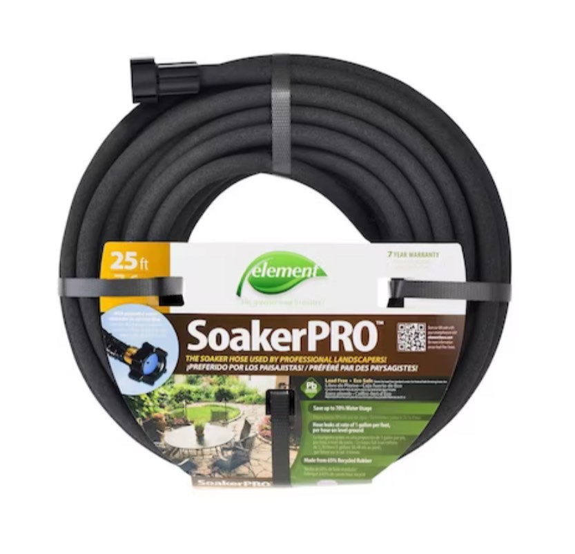 Element 3/8-in x 25-ft Kink Free Rubber Black Soaker Hose