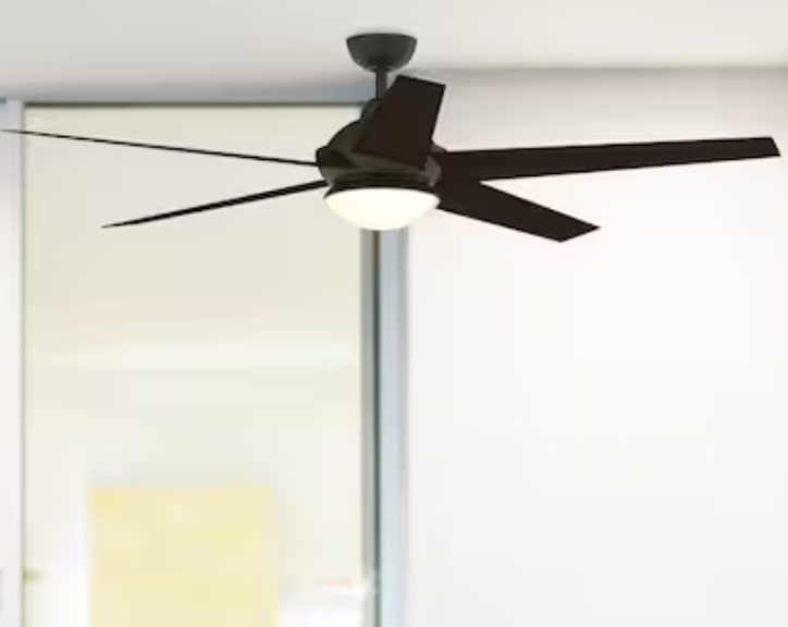 Fanimation Studio Collection Covert 64-in Aged Bronze with Dark Walnut Blades Integrated LED