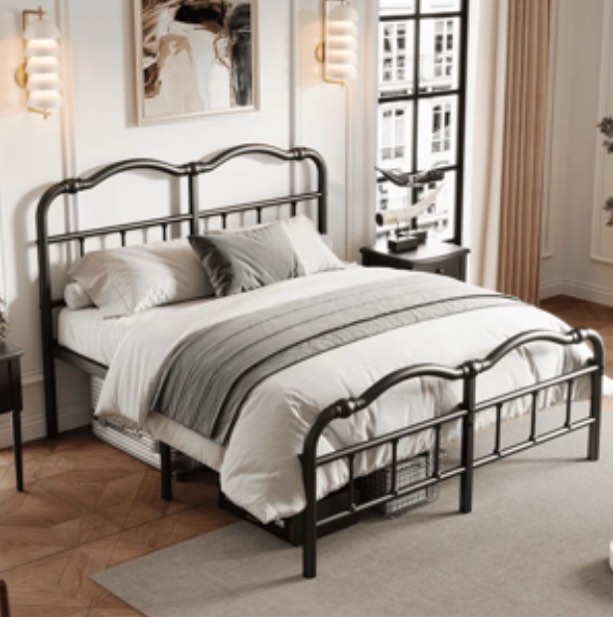 ULIESC Queen Platform Bed Frame with Headboard and Footboard, 14 Inch High, Heavy Duty Metal Bed Frame Queen, No Box Spring Needed, Easy Assembly, Black
