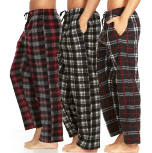DARESAY Mens 3 Pack Pajama Pants for Men, Microfleece Pajama Pants, Men's Pajamas, Sleep pants with Pockets, Up to Size 3XL
