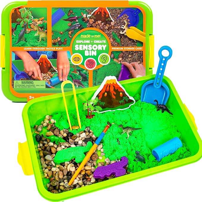Made By Me Explore + Create Dino Galaxy Sensory Bin, Fun Sensory Bins for Toddlers 1-3, All-in-One Tactile Sensory Toys, Learn Through Play Toys, Unique Fine Motor Toys & Dino-Mite Sensory Experience