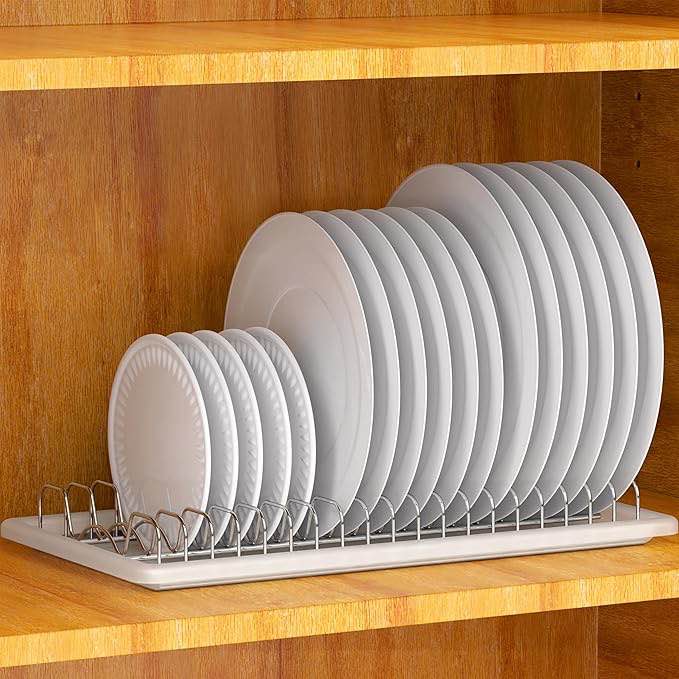 Simple Houseware Plate Drying Rack with Drainboard