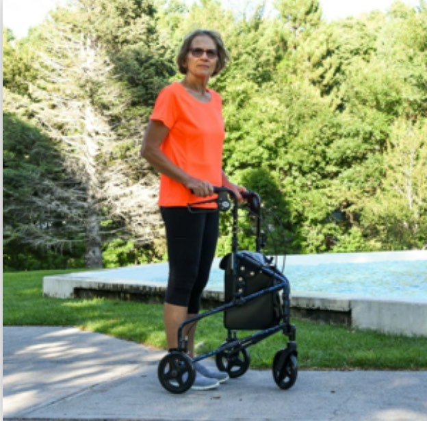 Carex 3 Wheel Walker for Seniors, Foldable, Rollator Walker with Three Wheels, Height Adjustable Handles