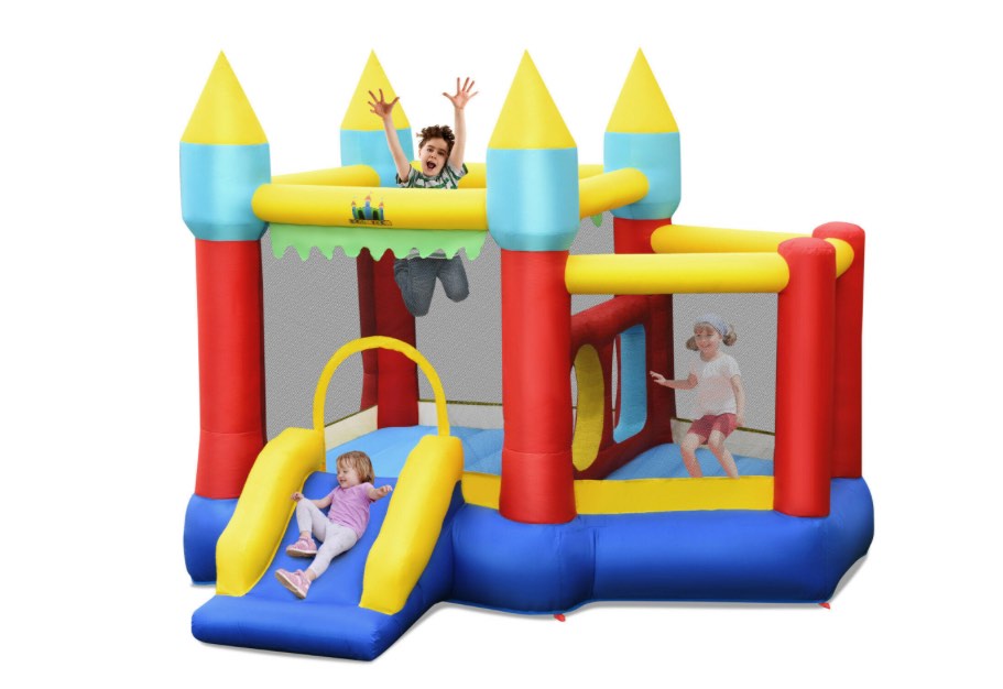 Gymax Inflatable Bounce House Slide Jumping Castle Ball Pit Tunnels Without Blower