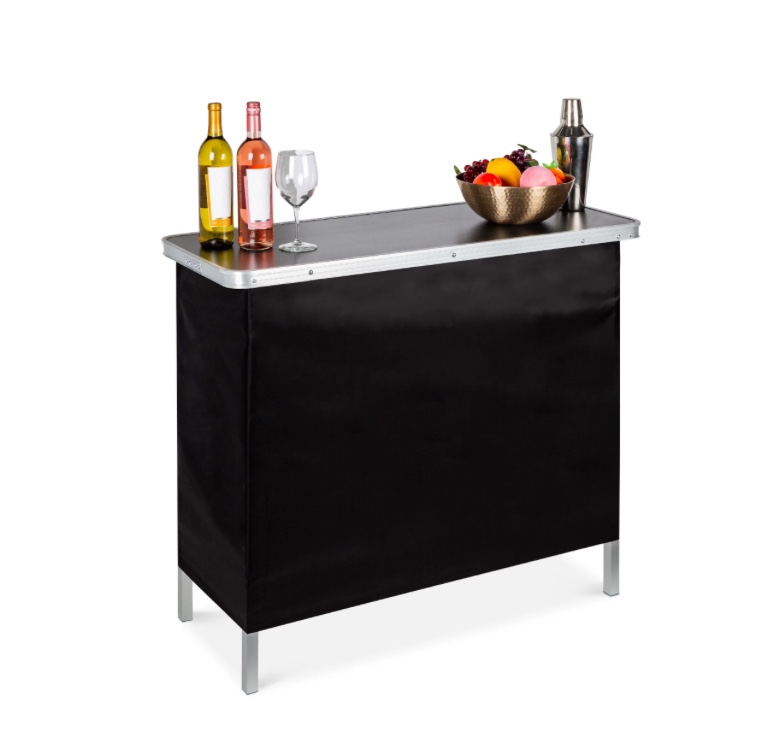 Best Choice Products Portable Pop-Up Bar Table for Indoor/Outdoor, Party, Picnic w/ Carrying Case, Removable Skirt