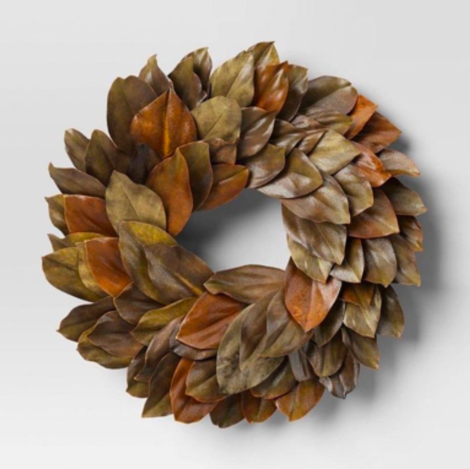 21.25" Magnolia Preserved Wreath Brown - Threshold™