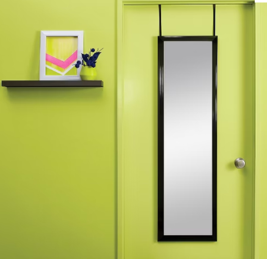 15x1x50.75" Door Mirror: Room Essentials Over the Door Mirror - Black