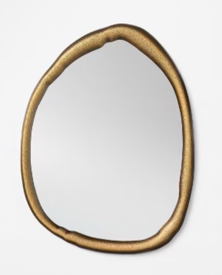 14"x18" Organic Round Mirror - Threshold™ designed with Studio McGee: Modern Metal Frame, No Assembly Required