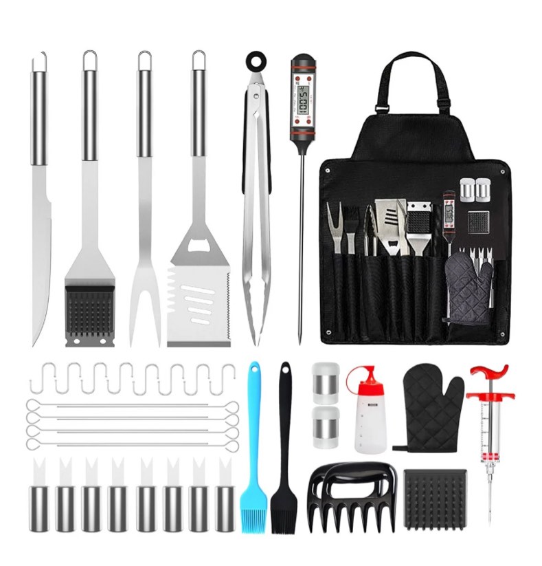 41Pcs BBQ Grill Tool Set, Grill Accessories BBQ Tools with Storage Bag ...