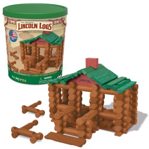 K'nex Lincoln Logs (00854) 100th Anniversary Tin Building Set Ages 3