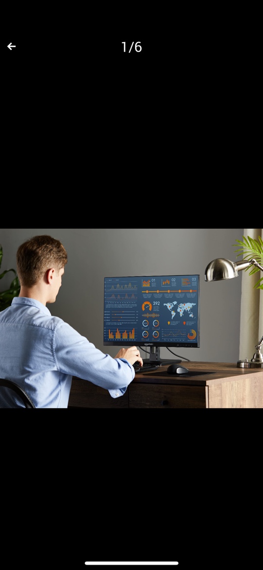 Amazon Basics 24 Inch Monitor Powered with AOC Technology, FHD 1080P, 75hz, VESA Compatible, Built-in Speakers