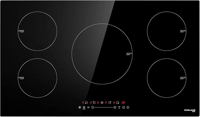 Induction Cooktop 36 Inch, GASLAND Chef IH90BF Electric Cooktop with 5 Burners, 240V 9 Power Levels, Sensor Touch Control, Child Safety Lock, 1-99 Minutes Timer 36 inch-5 burners