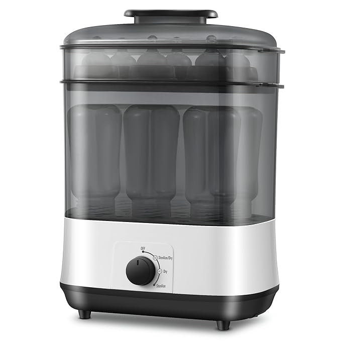 AMZBABYCHEF Baby Bottle Ste-rilizer, 3-in-1 Bottle Ste-rilizer, Easy One-Dial Control Electric Steam Bottle Dryer for Baby Bottles, Baby Stuffs & Breast Pump Accessories Knob