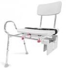 Eagle Health Supplies Tub-Mount Swivel Sliding Shower Transfer Bench, 360 degree swivel, Grab Bar, Rust-Resistance, No Tool Assembly