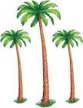 Beistle 3 Piece 4' & 6' Jointed Palm Tree Decorations, Cardstock Paper Cut Outs for Luau Theme Tropical Hawaiian Party Décor