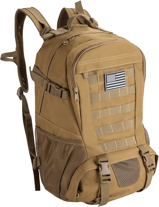 Night Cat Military Tactical Backpack for Men Molle Army Bag Hiking Day Pack 30L Waterproof EDC Rucksack with USA Flag Patch