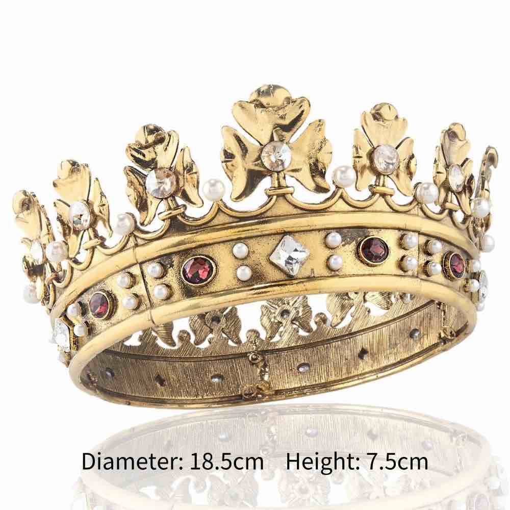 Vintage Royal King Full Round Gold Mens Crowns Party Accessories  Share Your Cart Subtotal