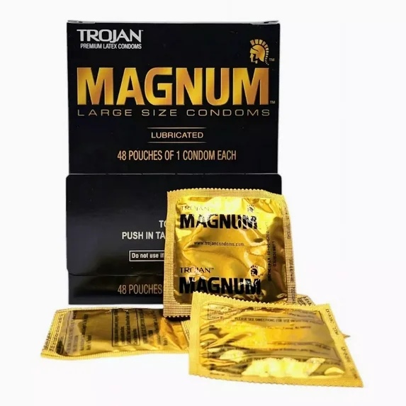 Magnum Lubricated Condoms Large Size, 48 Count Box
