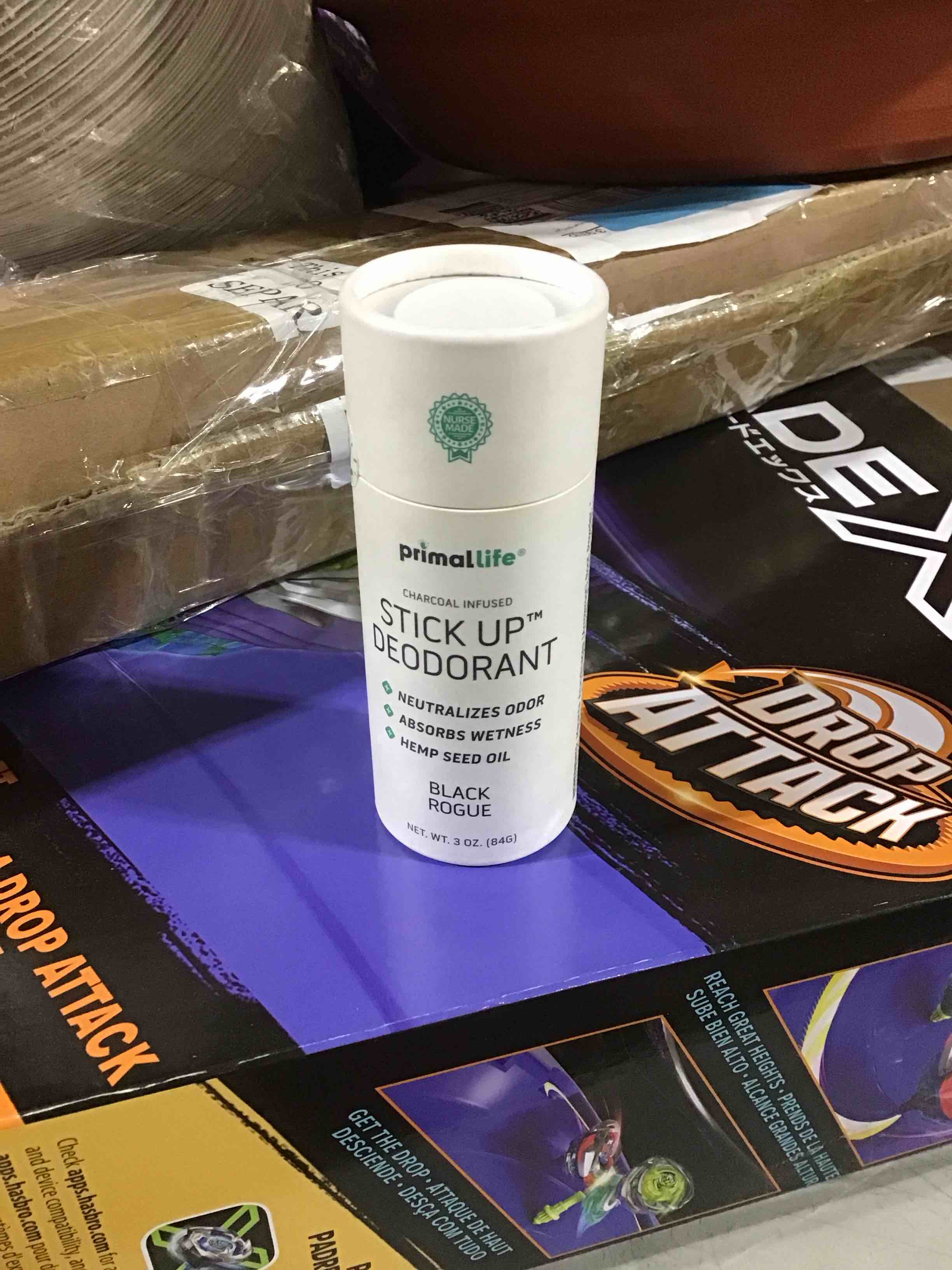 Condition photo showing New/Like New for Stick Up Natural Deodorant for Women and Men with Bentonite Clay Powder, Arrowroot, Magnesium, Zinc, 3 oz. Vegan Deodorant for 3-4 months, Black Rogue - Primal Life Organics