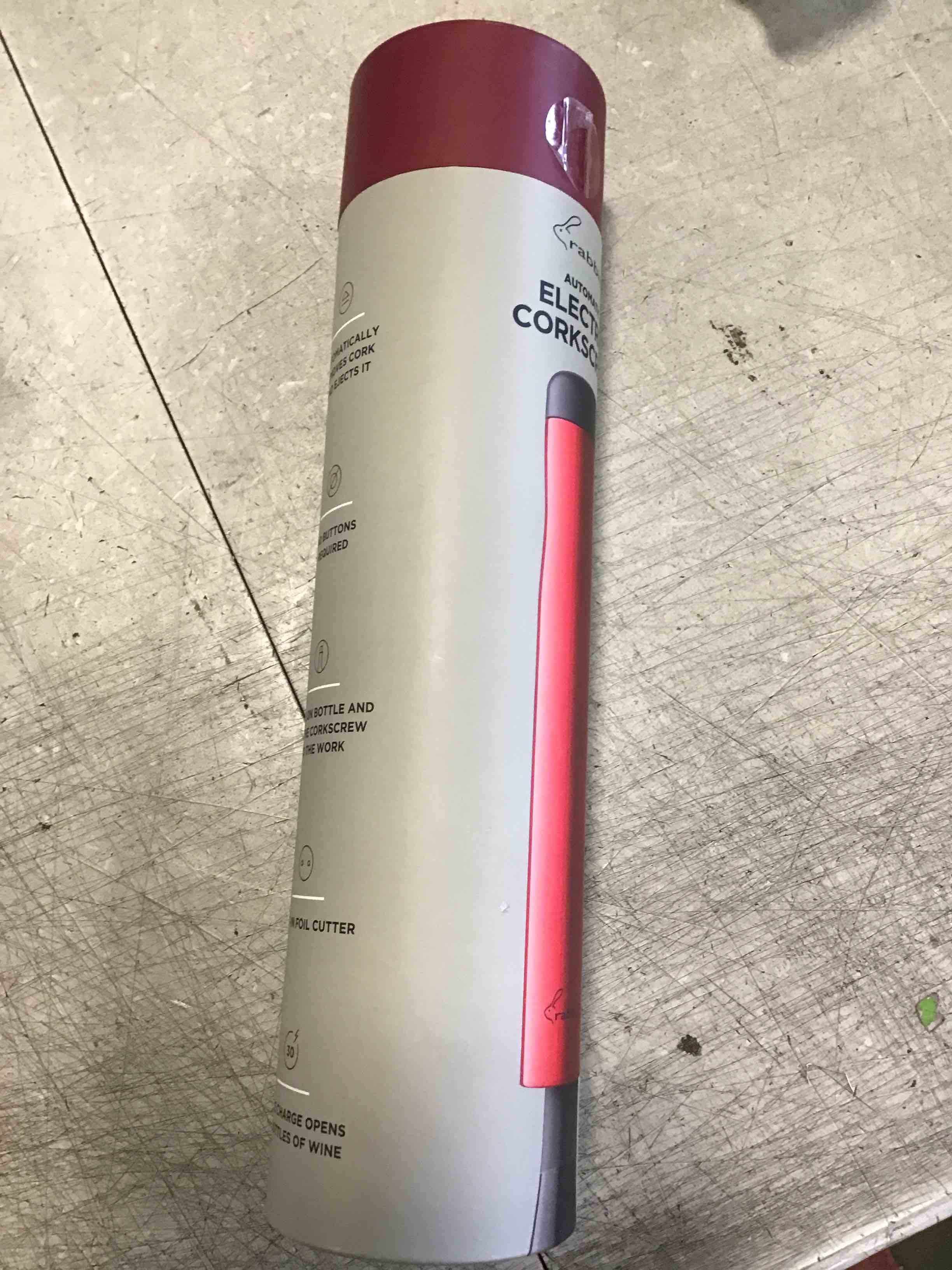 Rabbit Automatic Electric Corkscrew Wine Bottle Opener (Metallic Red)