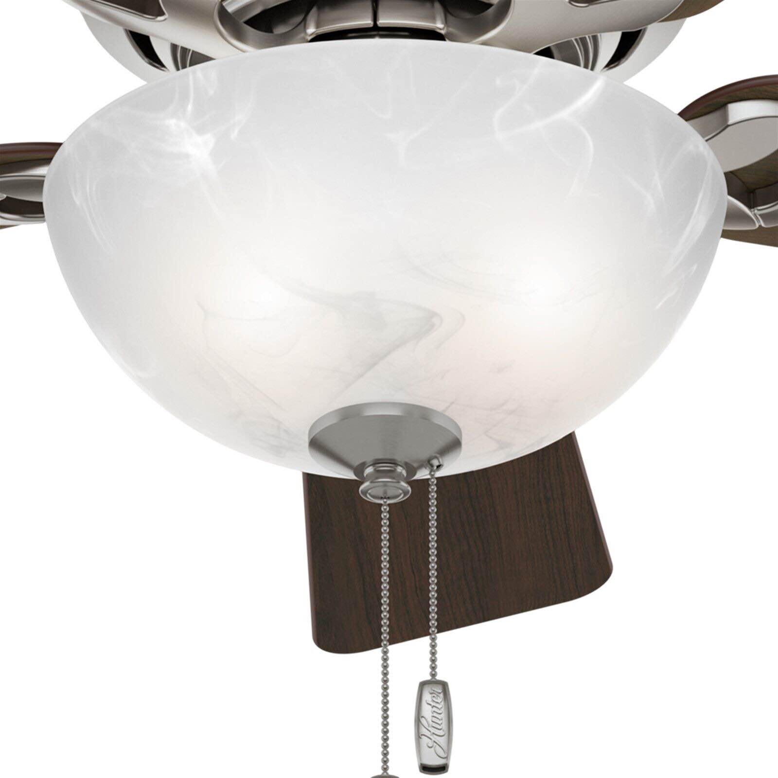 Hunter Fan 42 inch Low Profile Brushed Nickel Indoor Ceiling Fan with Light Kit 5 blade