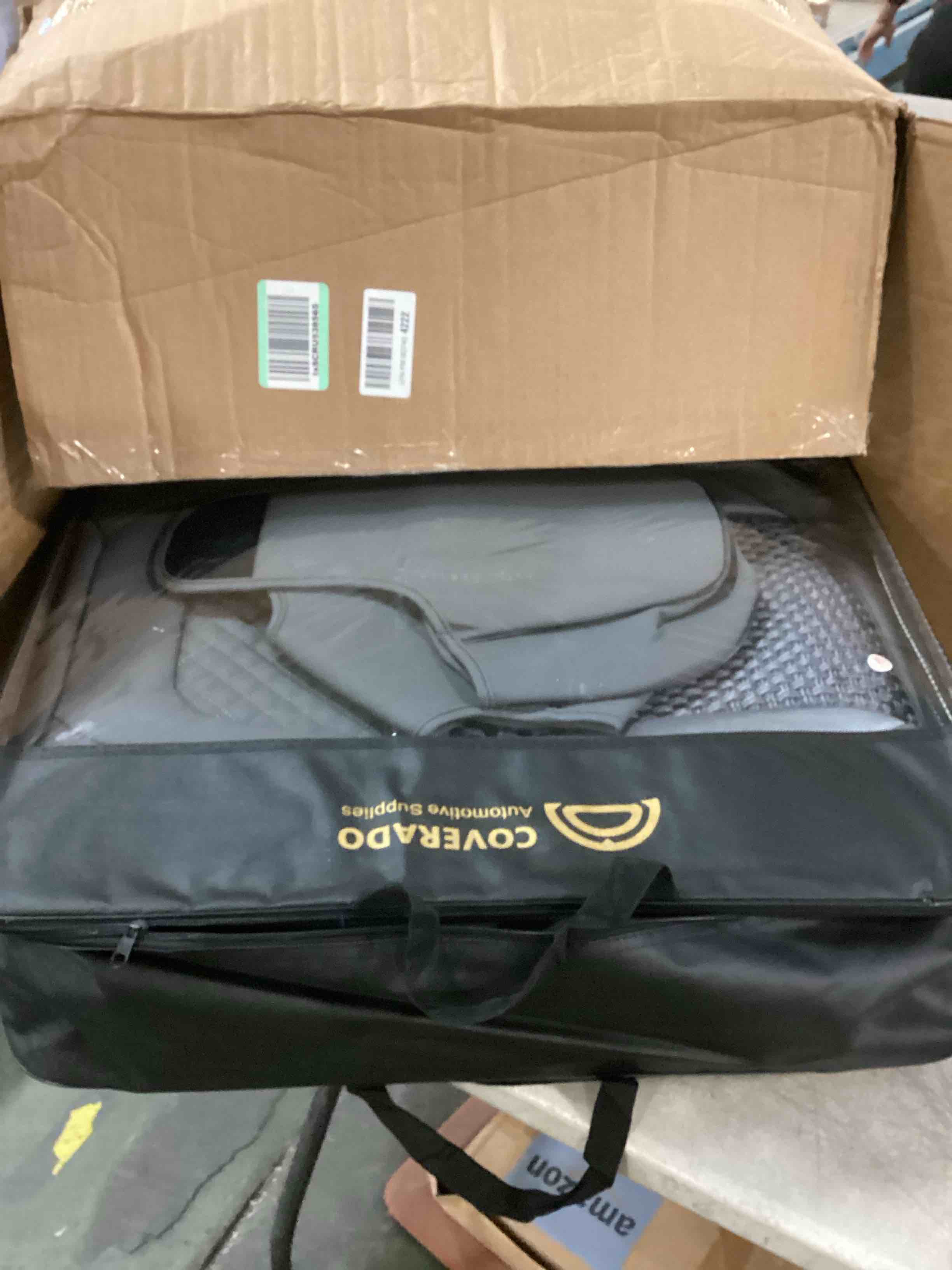 Coverado Car Seat Covers, Premium Nappa Leather Auto Seat Cushions Full Set with Embossed Pattern, Universal Fit Interior Accessories for Most Cars, Sedans, SUVs and Trucks, Gray