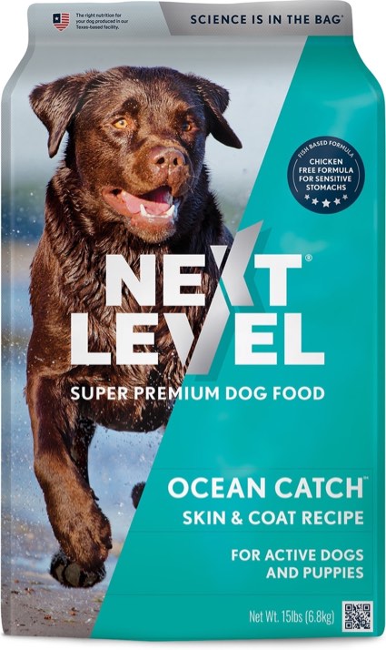next level super premium pet food ocean catch adult gluten-free sea food & fish dry dog food, 15-lb bag