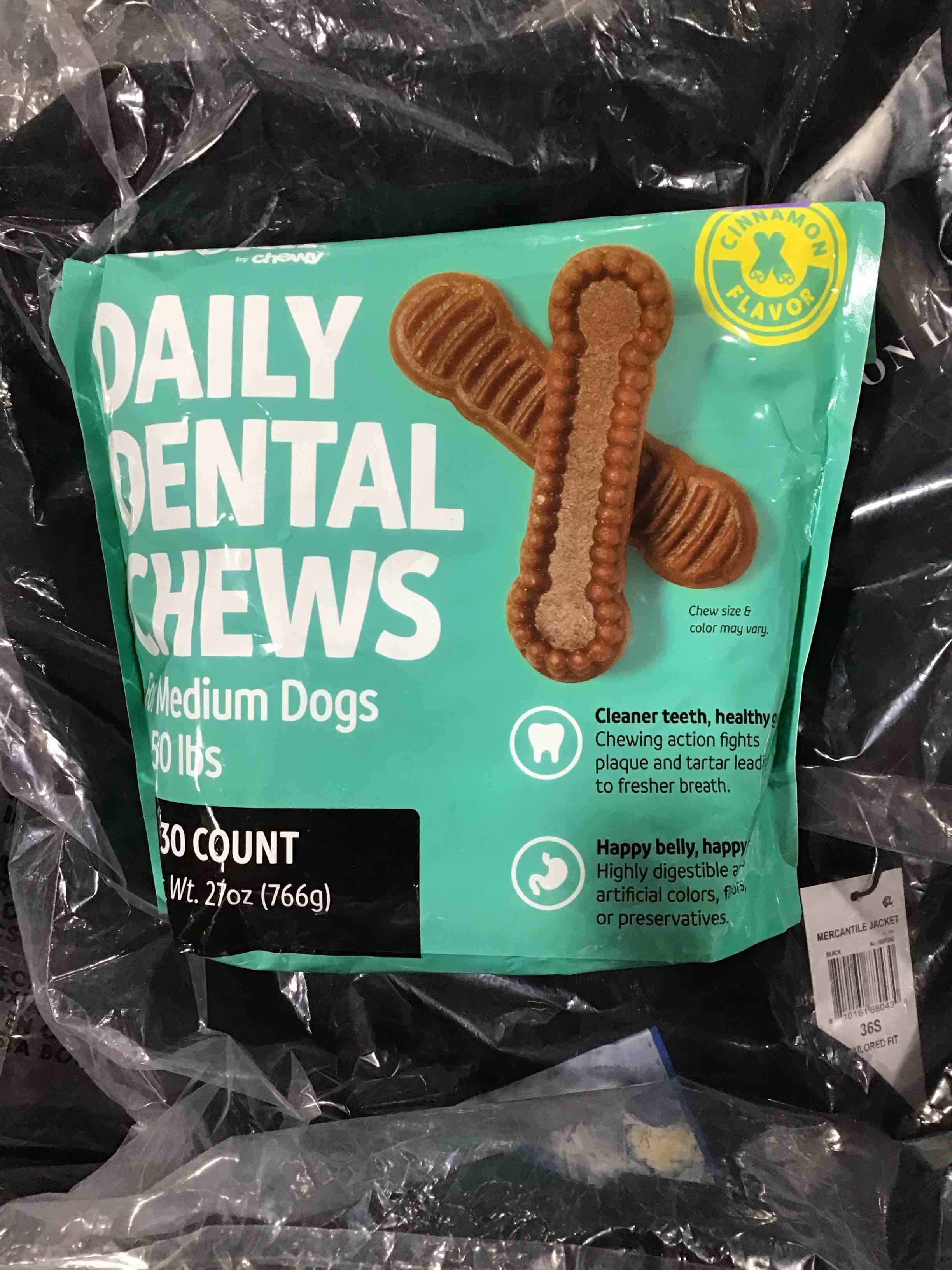Condition photo showing As Is for vibeful medium daily dental chews for dogs, chicken flavor, 30 count by vibeful