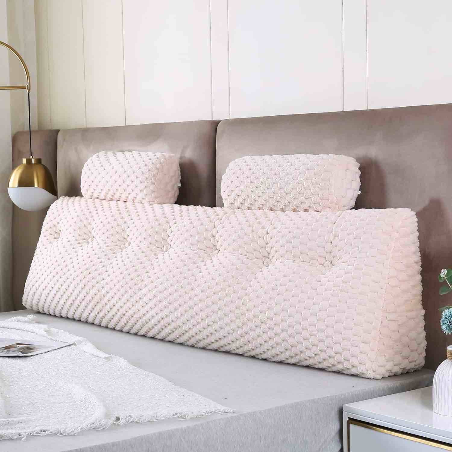 Gpround Wedge Headboard Pillows + Head Roll Pillow Bed Wedge Pillow for Headboard Large Bolster for Bed Rest Reading Pillows Backrest Pillows for Sitting in Bed Backrest Positioning Support