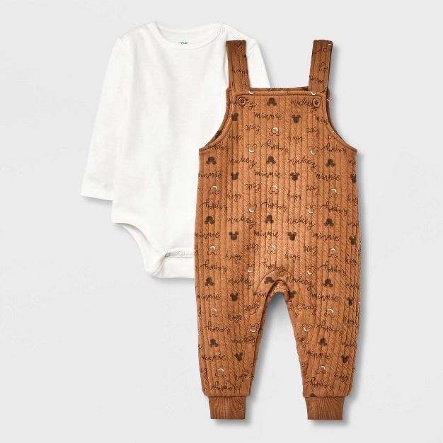 Baby Boys' Mickey Mouse & Friends Solid Top and Bottom Set - Light Brown 18M