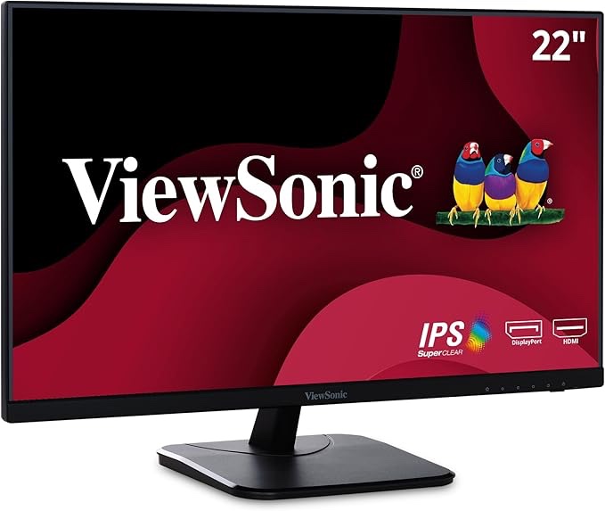 ViewSonic VA2256-MHD 22 Inch IPS 1080p Monitor with Ultra-Thin Bezels, HDMI, DisplayPort and VGA Inputs for Home and Office