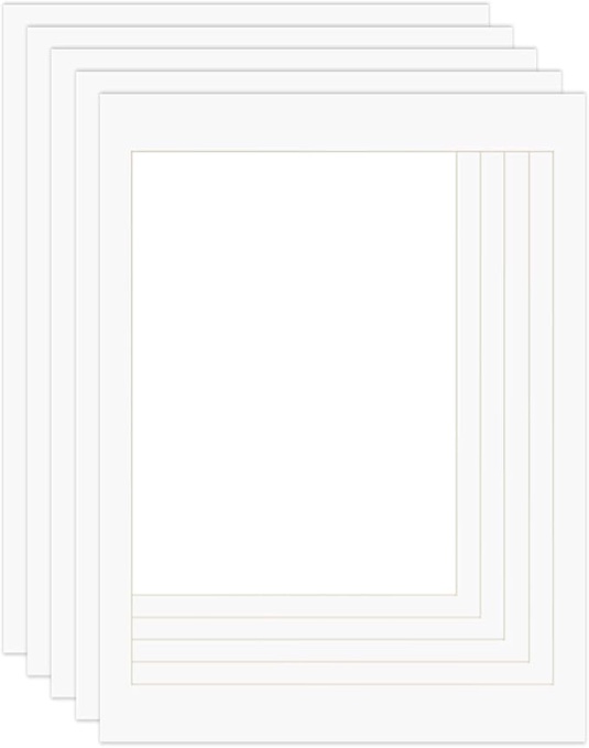 ZBEIVAN 18x24 White Picture Mats for 16x20 Pictures with Core Bevel Cut Frame Mattes - Pack of 12