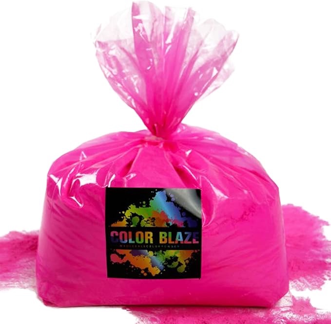Color Blaze Holi Colored Powder - 25 lbs of Pink Powdered Color - for Fun Runs, Color Toss, Rangoli, Powder War, Backyard Party & Festivals - Pack of 1 Big Bag - 25 Pounds in Bulk - Pink Color Blaze Holi Colored Powder - 25 lbs of Pink Powdered Color - for Fun Runs, Color Toss, Rangoli, Powder War, Backyard Party & Festivals - Pack of 1 Big Bag - 25 Pounds in Bulk - Pink