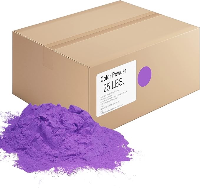 Chameleon Colors Bulk Color Powder, Purple Holi Colored Chalk, 25 Pounds
