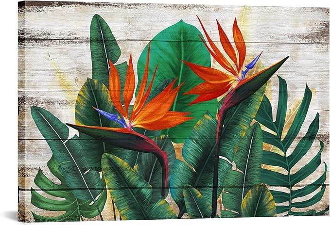 Birds of Paradise Picture Frame painting Print on Canvas ( similar to stock photo) ( size unknown)